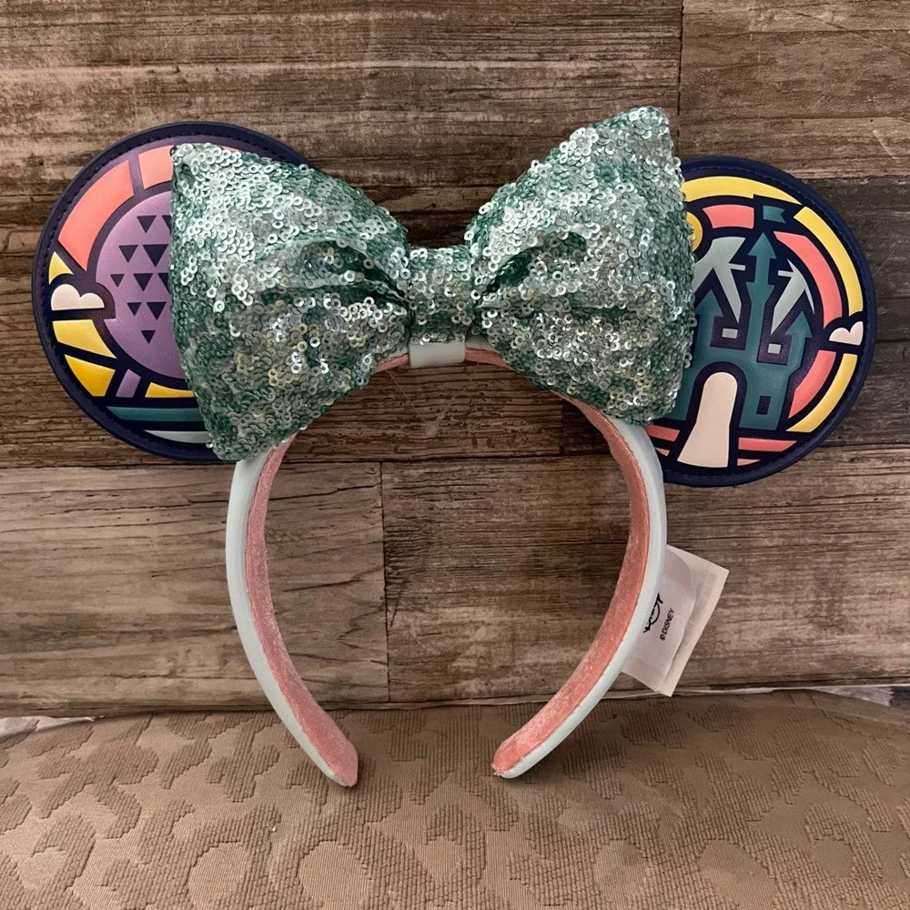 Disney Parks Walt Disney World Four Parks Icons Minnie Mouse Ear Headband Sequin